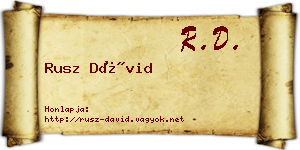 Rusz Dávid névjegykártya