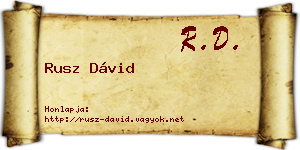 Rusz Dávid névjegykártya