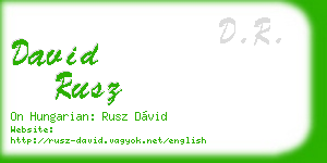 david rusz business card